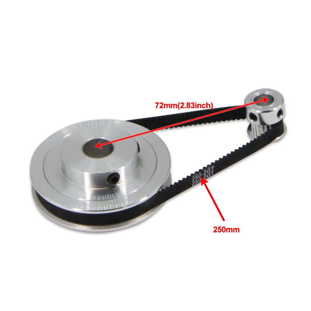 20 & 80 Teeth GT2-Timing Pulley Quality Aluminium Synchronous Wheel With A 250mm Belt Ensures High Accuracy Transmission