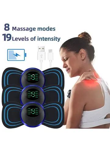 Electric Neck Massager EMS Muscle Massage Stimulator Low Frequency Instrument Back Cervical Calf Patches Pain Joints Mini Device