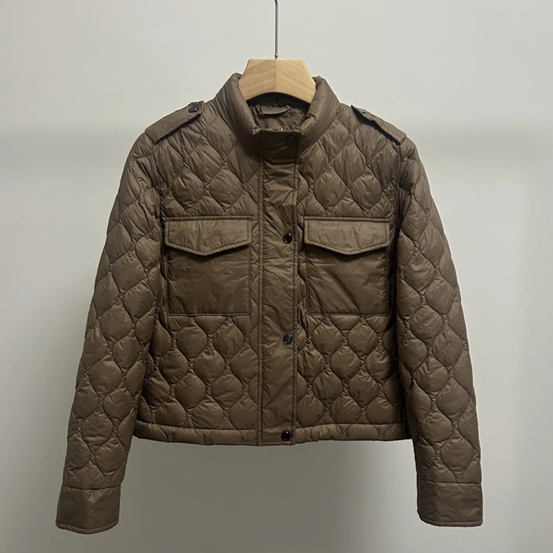 2025年冬 レディース 90%ダックダウンコート ターンダウンカラー パーカー ヴィンテージ 軽量 女性用 ダウンジャケット 暖かいアウター