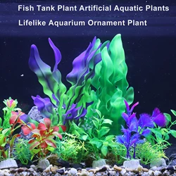 UXCELL Artificial Aquarium Plants Kit Water Weeds Ornament Fish Tank Plant Fake Colorful Flower Grass Decoration Set Accessories