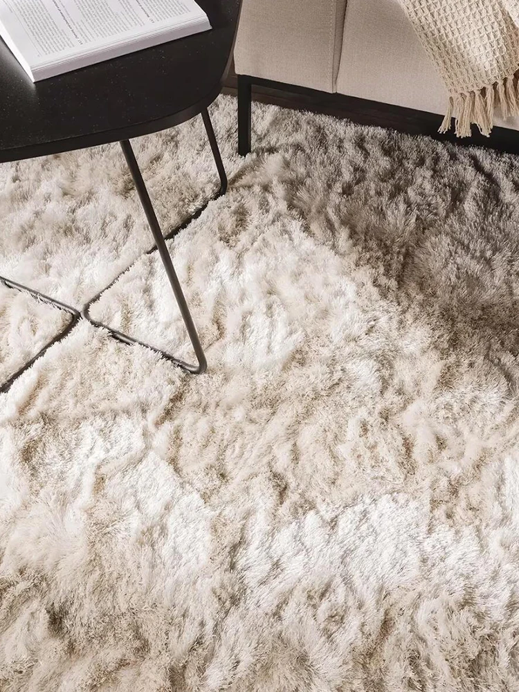 High-end Soft Fluffy Handmade Carpet for Living Room Thick Plush Area Rug Sofa Coffee Table Floor Mat Bedroom Rug Bedside Home