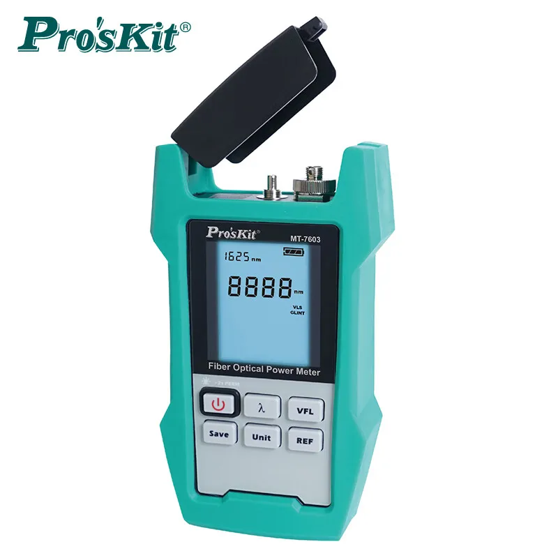 Pro'sKit MT-7603-C storage type optical fiber power meter with battery 6-wave optical fiber tester can be connected