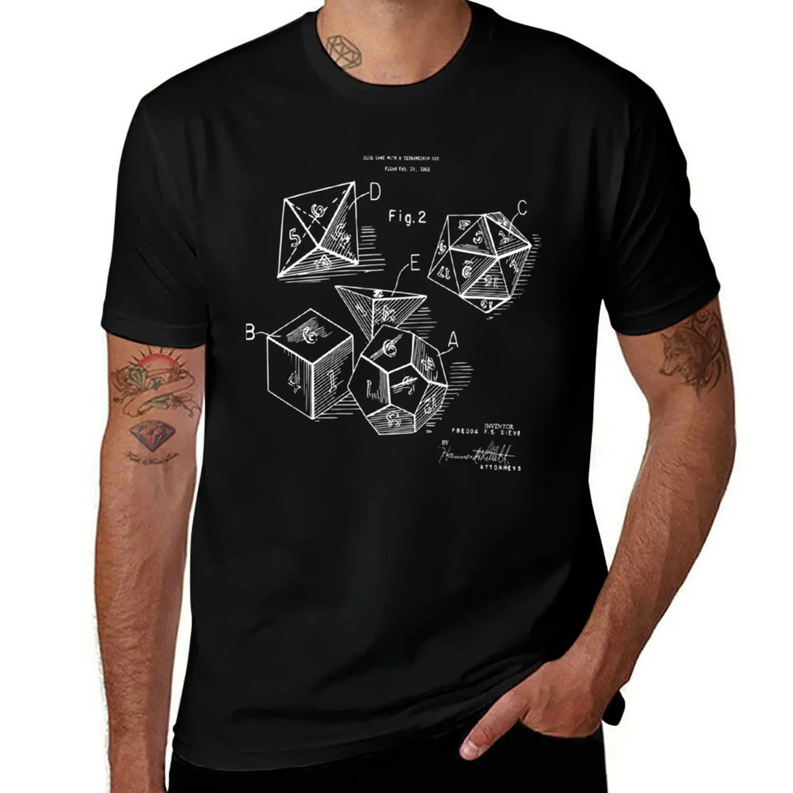 

Role Playing Dice Patent Prints 1963 T-Shirt T-Shirt Anime t-shirt anime clothes blacks shirts men graphic