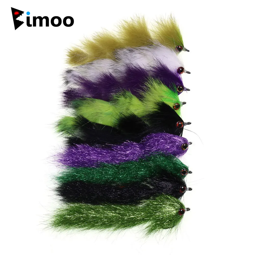 

Bimoo 4.13 inch Finesse Changer Articulated Fish Spine Fly Baitfish Streamers Trout Bass Pike Tarpon Saltwater Fishing Lures 1/0