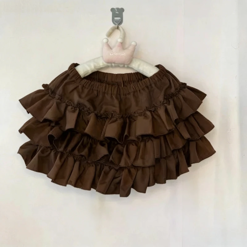 

Новая женская летняя пышная мини-юбка Sweet Princess Lolita Cake Skirt с милыми оборками в стиле Harajuku для повседневных образов