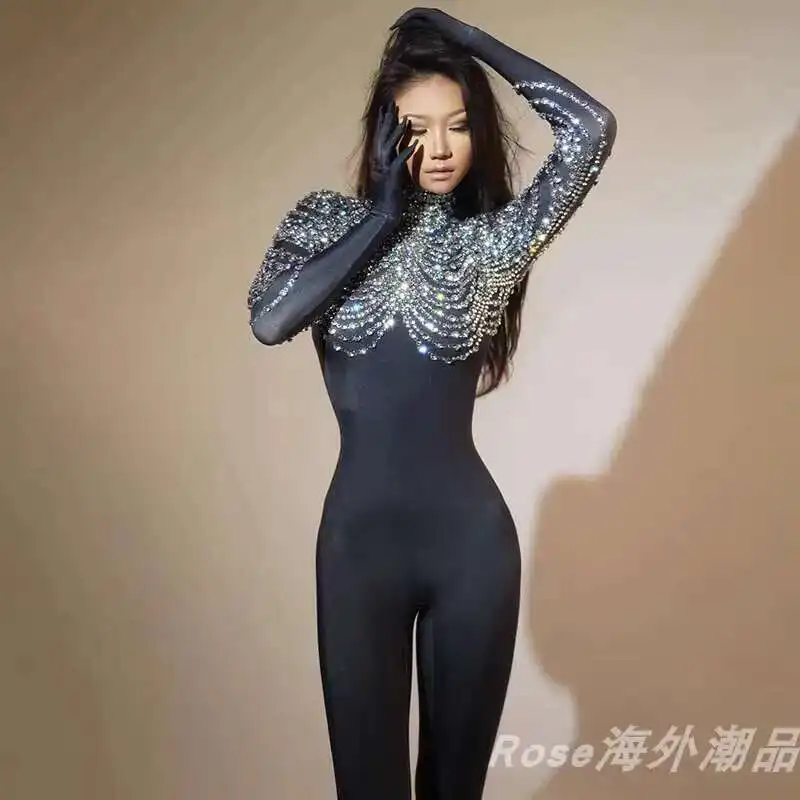 

Sexy Black Shiny Silk Hip Lifting Shapewear Nightclub Clothing Vacation Style Autumn Fashion Set Yoga Pilates Exercise Suit