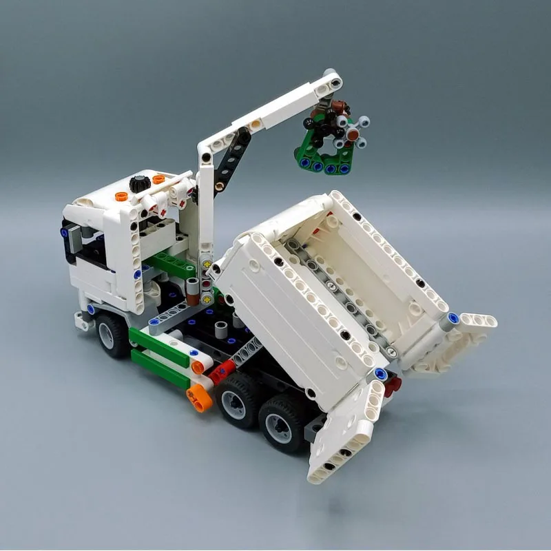 moc-172892-city-sanitation-waste-recycling-truck-building-block-model-438pieces-boys-children's-birthday-building-block-toy-gift