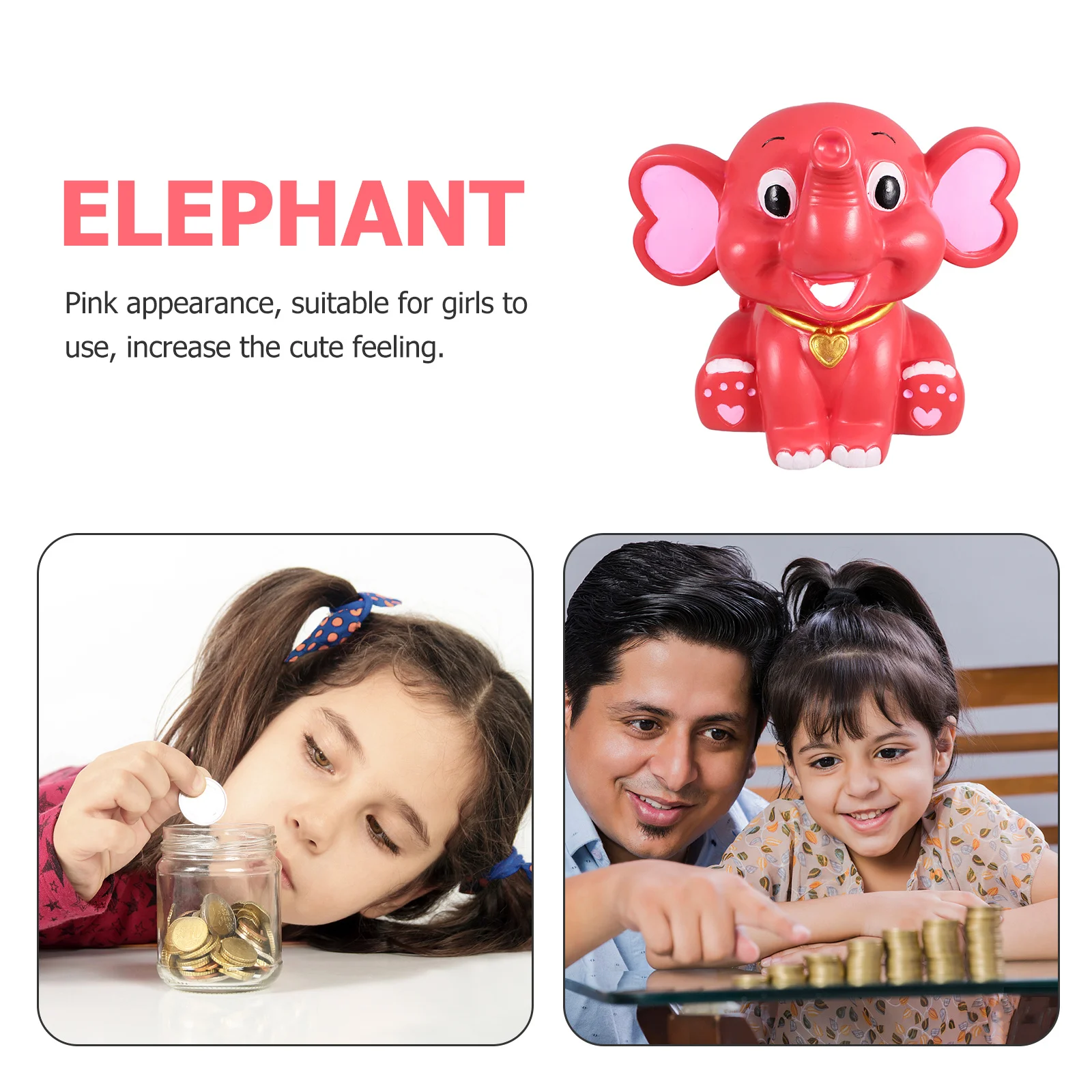 الفيل شكل الكرتون أصبع البنك شاتيربروف آمنة عملة حامل الاطفال توفير المال جرة سطح المكتب ديكور حصالة على شكل حيوان آمنة #1
