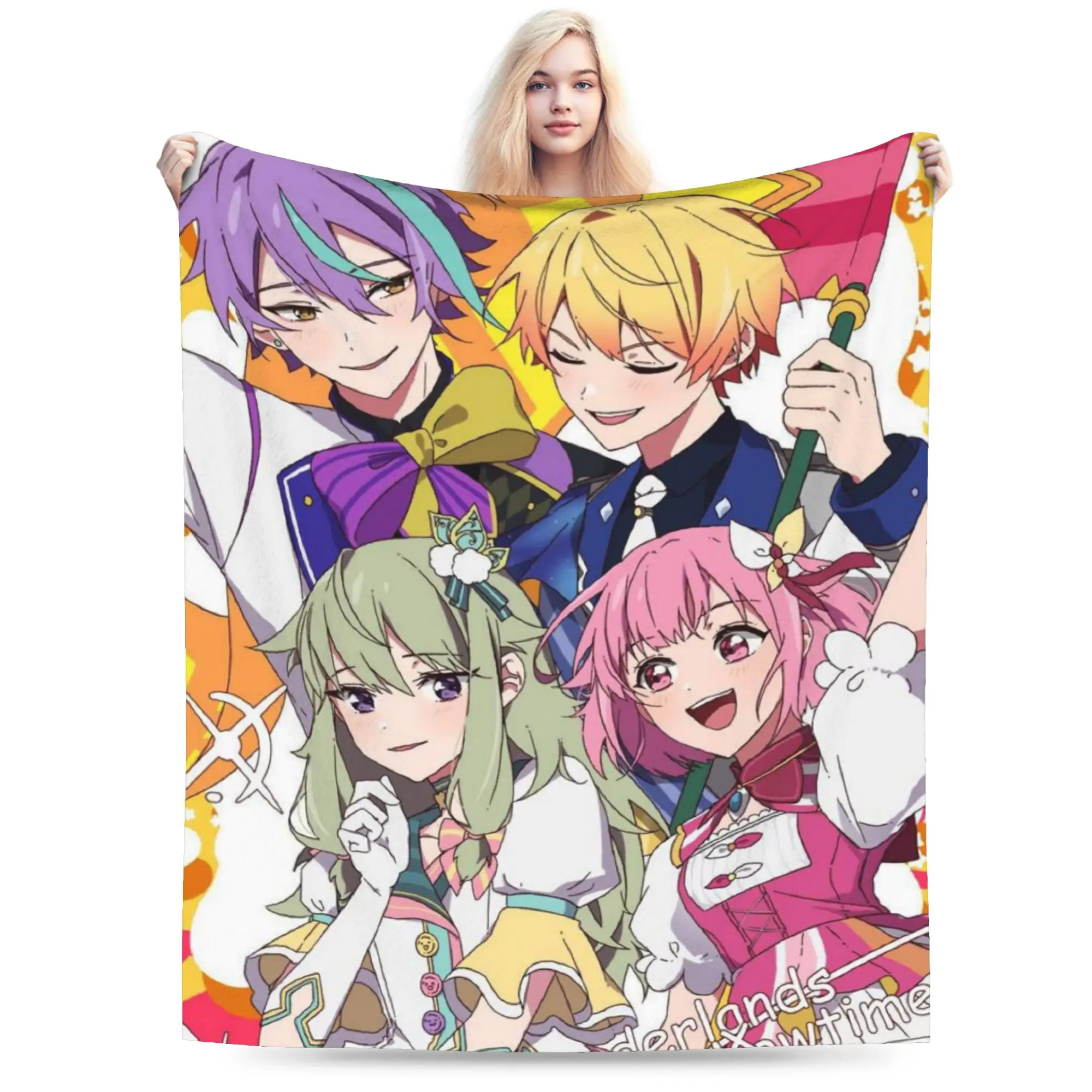 Funny rui kamishiro tenma tsukasa Blanket Soft Fleece Wonderlands x Showtime Comfortable Throw Blanket Machine Washable