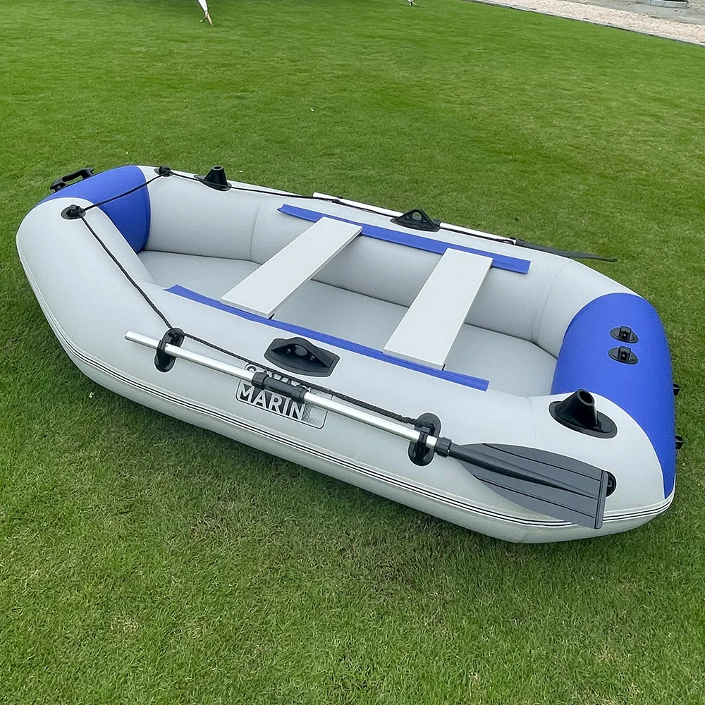 7.5ft نفخ الصيد كاياك 3 شخص قارب التجديف 0.7 مللي متر بولي كلوريد الفينيل قارب البطن دائم زورق التزلج للبحيرات والأنهار #2