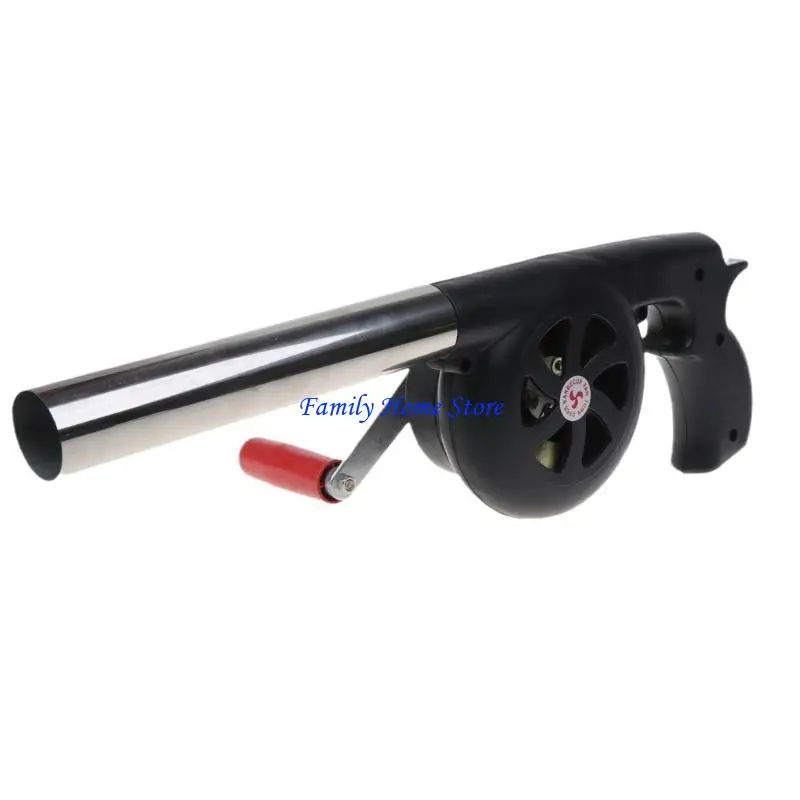 

P0UF Outdoor Barbecue Fan Hand-cranked Air Blower Portable BBQ Grill Bellows Tool