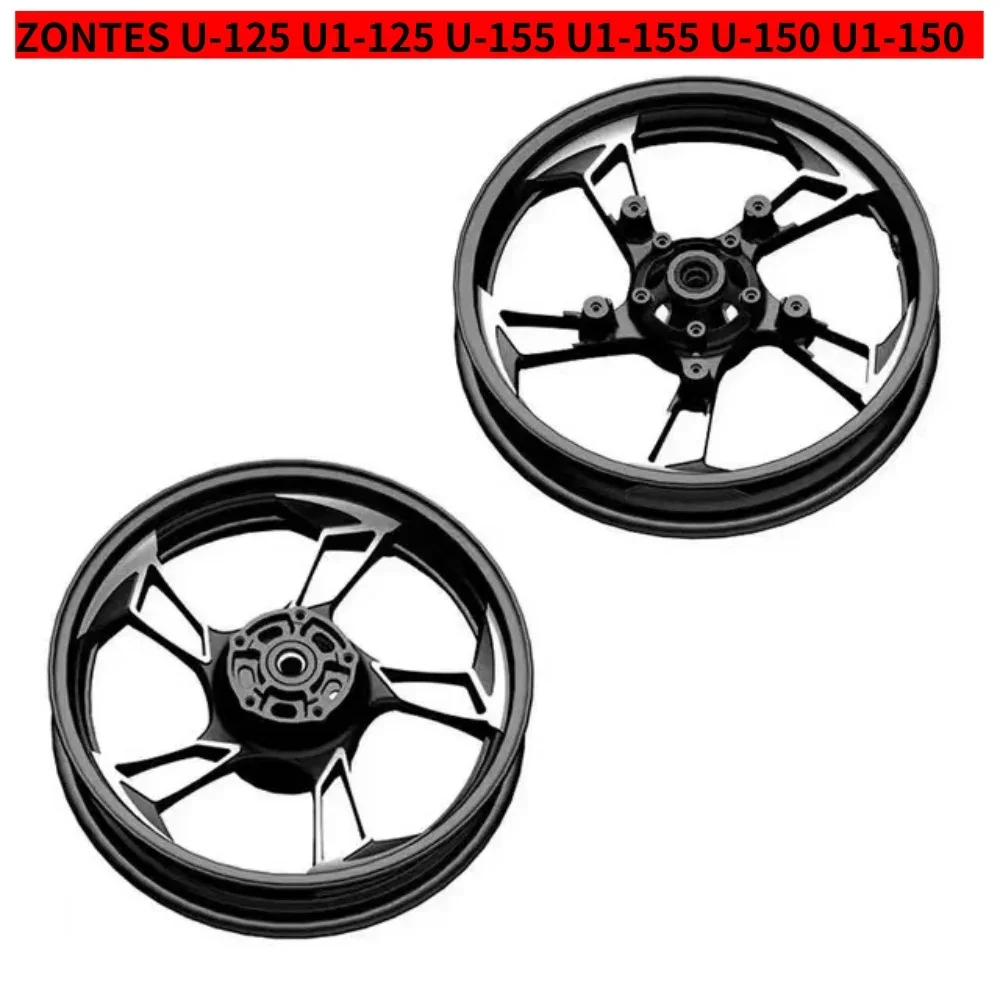 New Motorcycle Fit U / U1 / U2 Front and Rear Steel Ring Aluminum Wheel Hub for Zontes U-125 U1-125 U-155 U1-155 U-150 U1-150