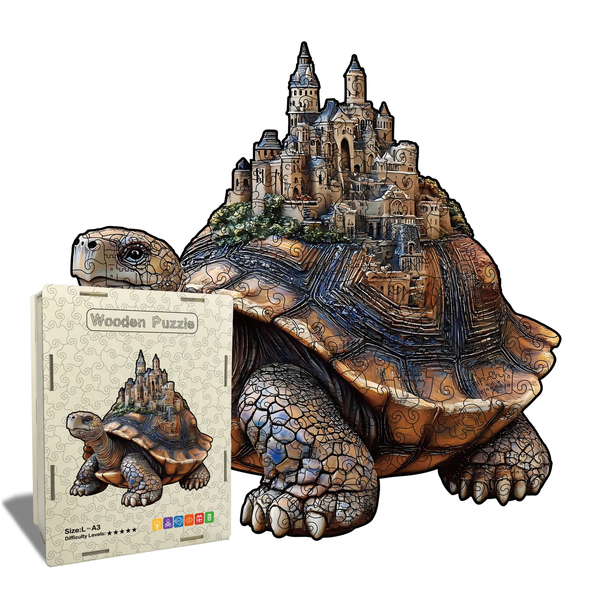 113/174 قطعة السلاحف غير النظامية على شكل بازل قطع لغز خشبي لعبة تخفيف التوتر متعة ألعاب تعليمية هدايا للديكور المنزل