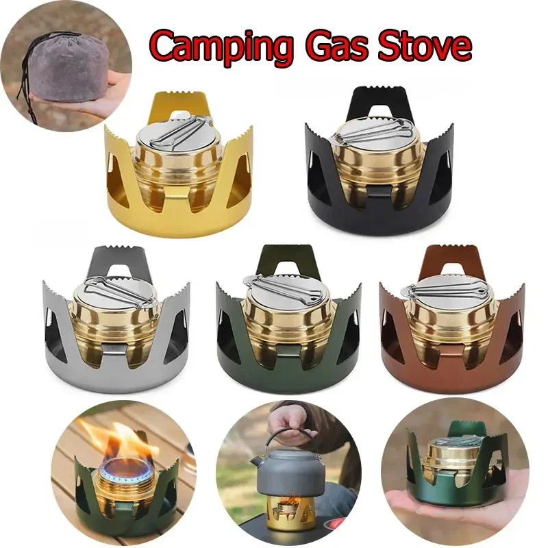 Portable Mini Alcohol Stove Burner Adjustable Firepower Gasoline Stove Aluminum Alloy Bracket Ultralight Brass Camping Stoves view 2