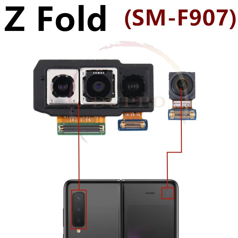 Rear Front Camera For Samsung Galaxy Z Fold 2 3 4 Fold2 Fold3 Fold4  5G Back Selfie Small Frontal Camera Module Flex