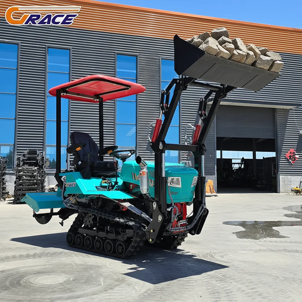 CE Certified 35HP Crawler Tractor for Small Farm Cultivation - Loader Ditcher Tiller Excavator Dozer