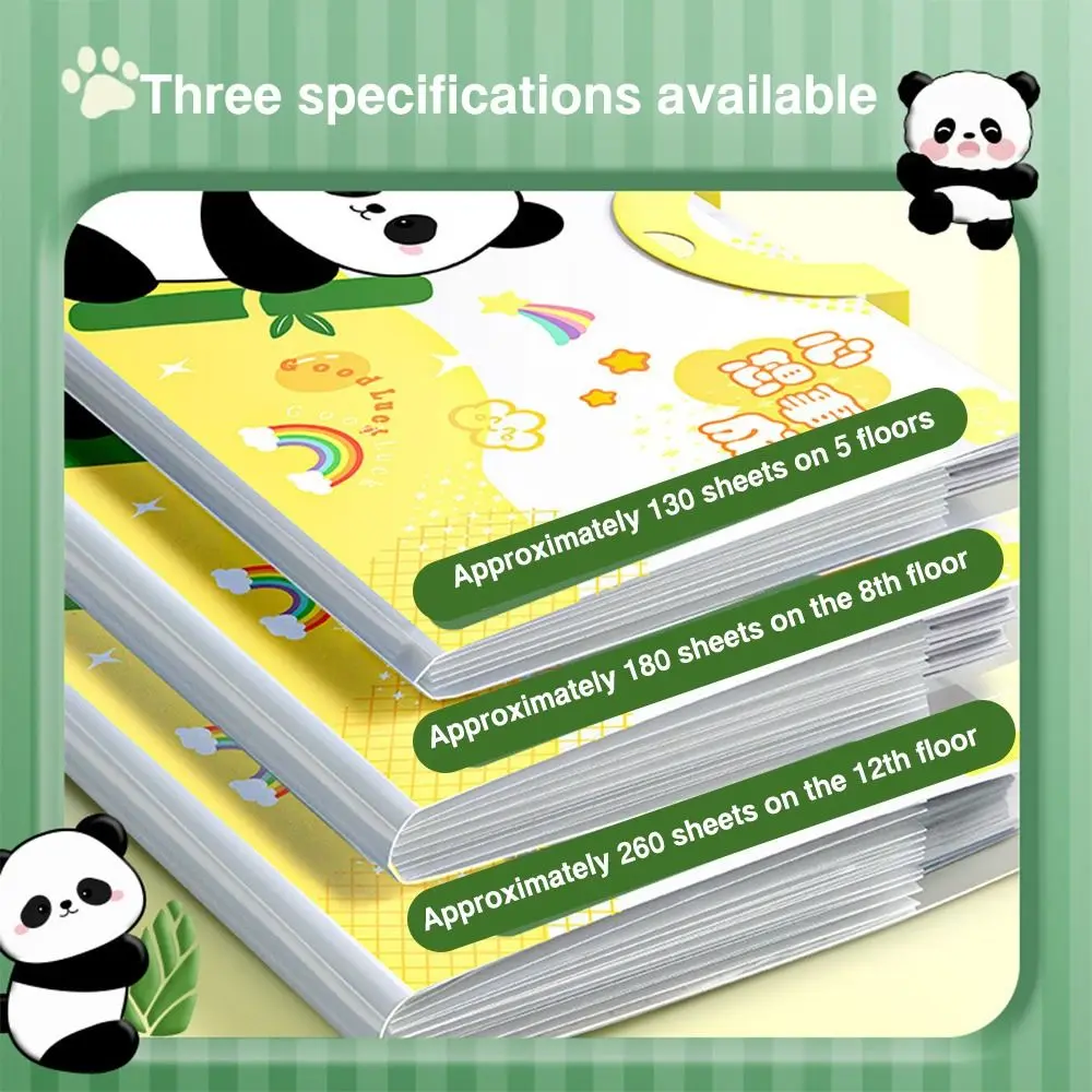 Creative 5/8/12 Pockets Expanding File Classified Large Capacity File Bag Cartoon Panda PP Document Bag School Office