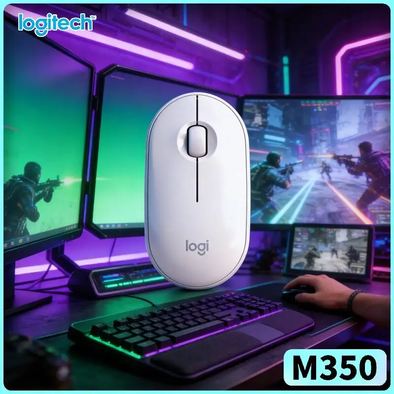 Logitech M350 Wireless Quiet Mouse - Silent Operation, Dual Connectivity, 18-Month Battery, 10m Range, Daily Task Helper