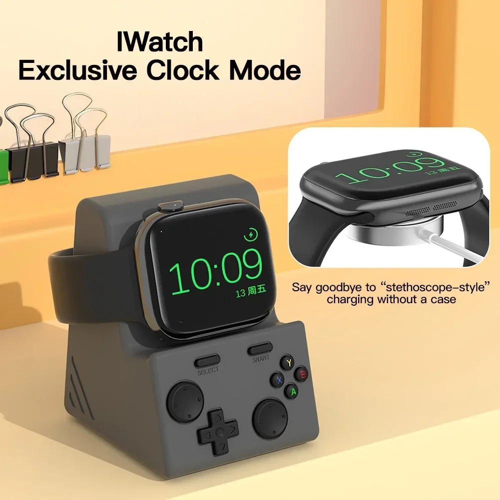 

Silicone Anti-Slip Charging Base Cable Storage Desktop Stand for IWatch Game Console-Shaped Watch Charger Stand for Apple Watch