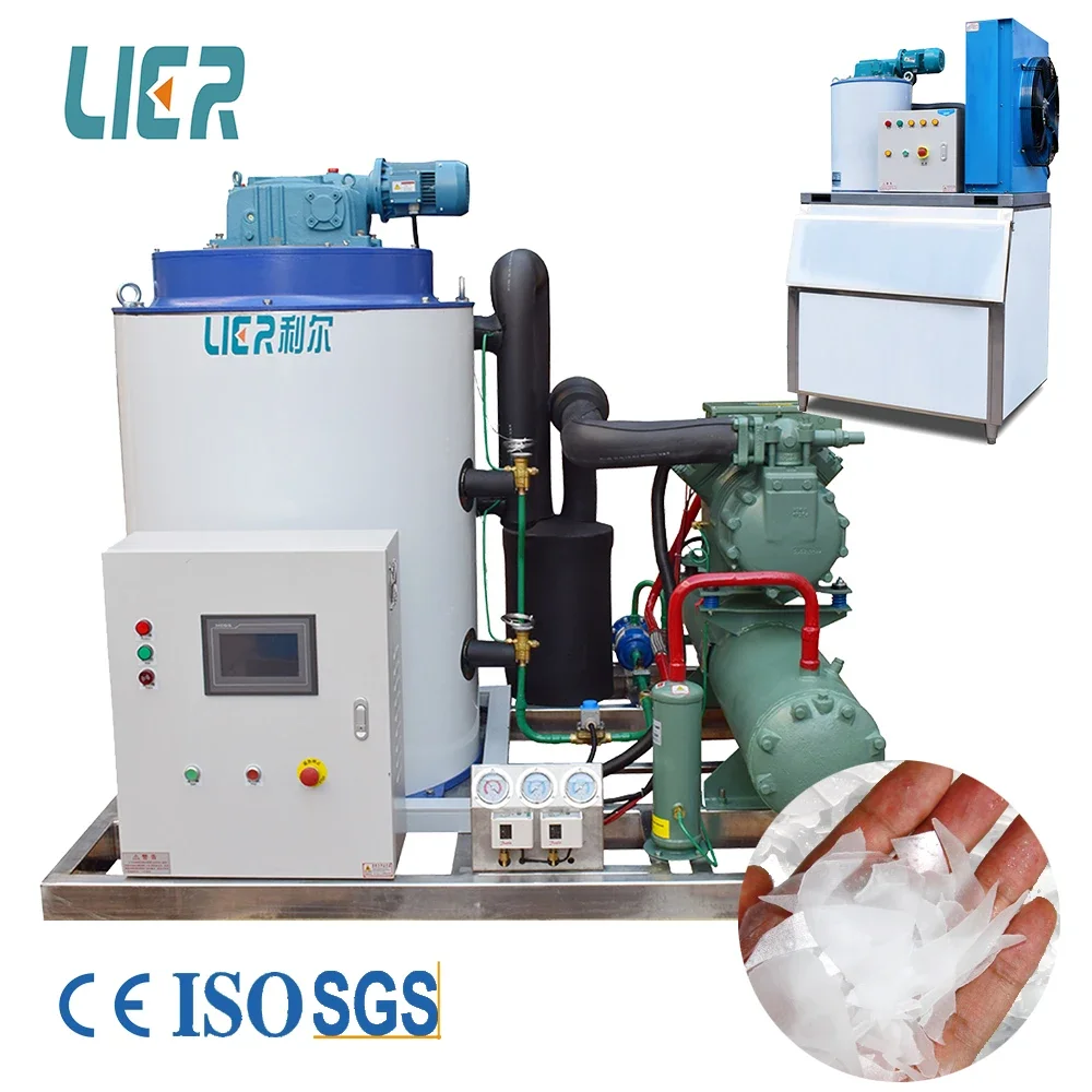 Ice Machines For Seafood Fish Food Processing Cooling Flake Ice Maker Snow Scale Ice Making Machine China Manufacture,,