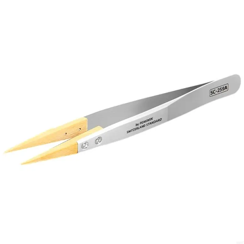 

H58C Stable Boxwood Handle Tweezer Professional Antimagnetic Tool For Fine Repairs