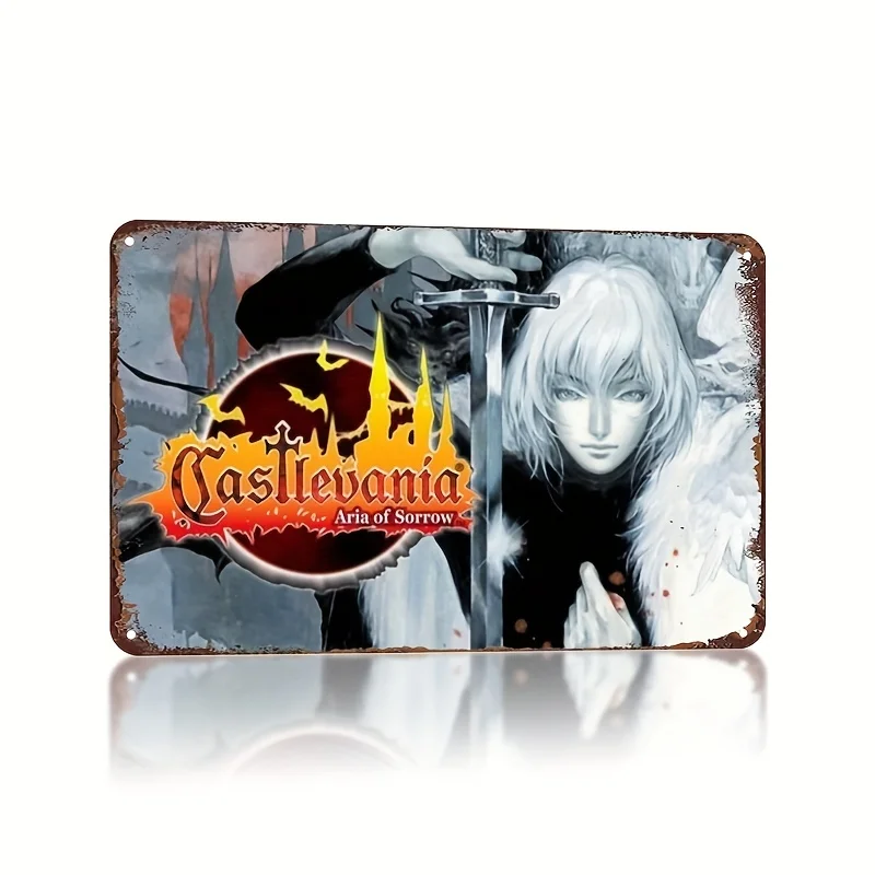 Castlevania Vintage Video Game Metal Tin Sign -  Retro Wall Art Decor, Easy Hang for Bedroom & Bathroom