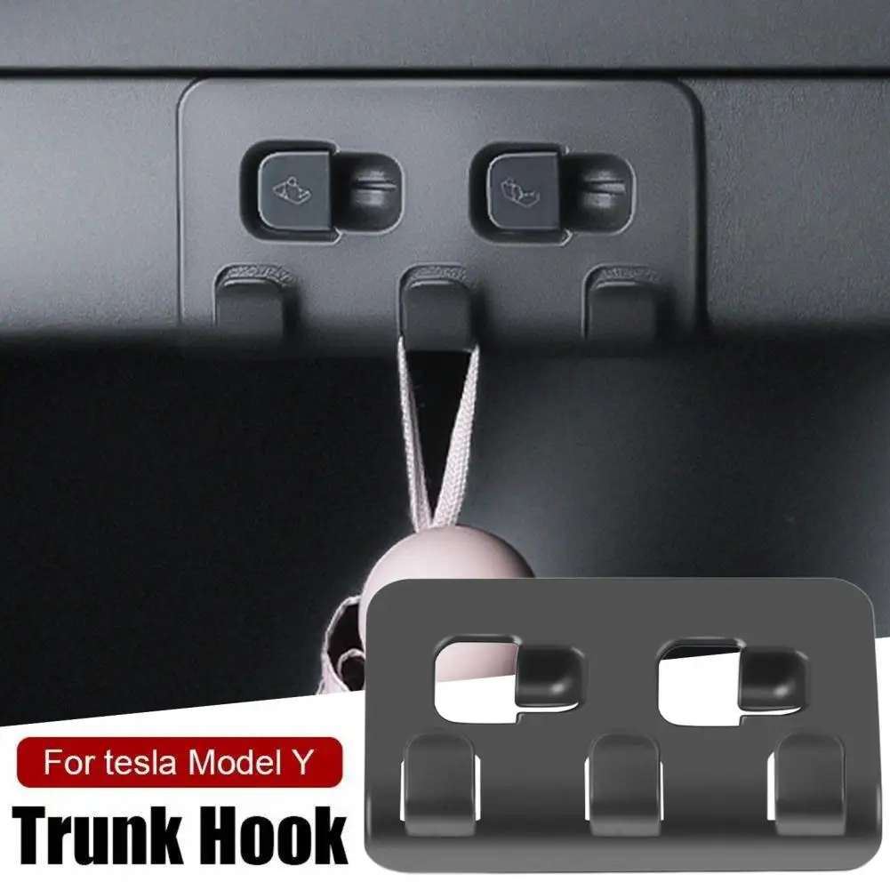 Rear Trunk Hook Grocery Bag Holder Strong Load-bearing Trunk Hook Holding Clip Car Storage Hook for Tesla Model Y 2021-2024