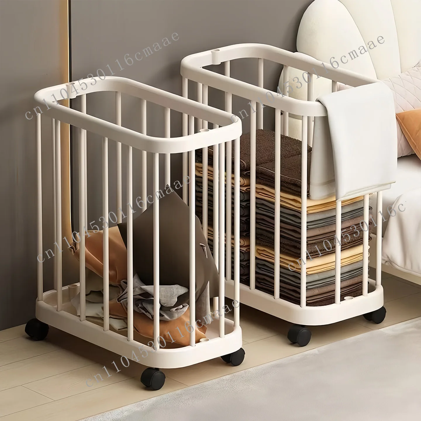 Household laundry basket waterproof bathroom storage basket large capacity narrow slot laundry basket with wheels