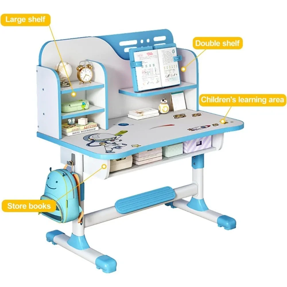 Kids desk and chair set,Premium Kids Study Desk Set,Height Adjustable Children's Desk and School Study Table