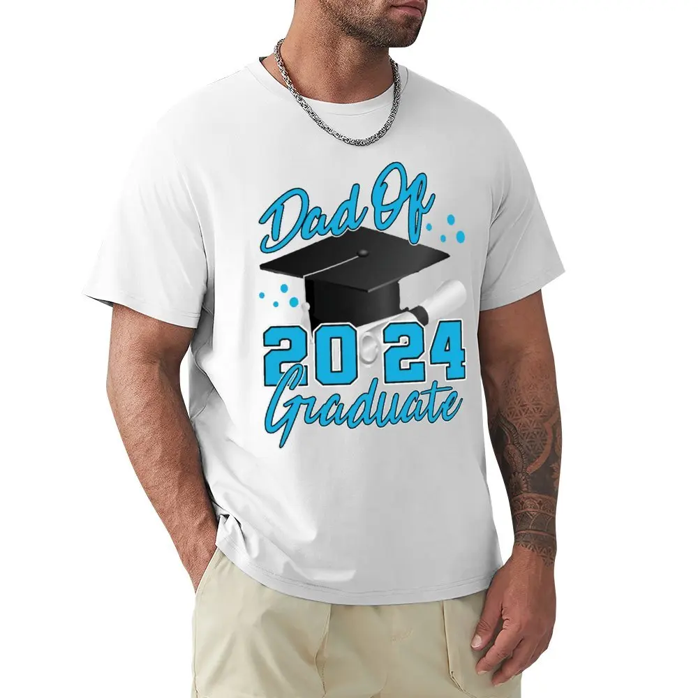 Teachers' Day Dad of 2024 Graduate Proud Dad of 2024 Grad T-shirt Harajuku Campaign  Funny Geek Top Tee Graphic Travel USA Size