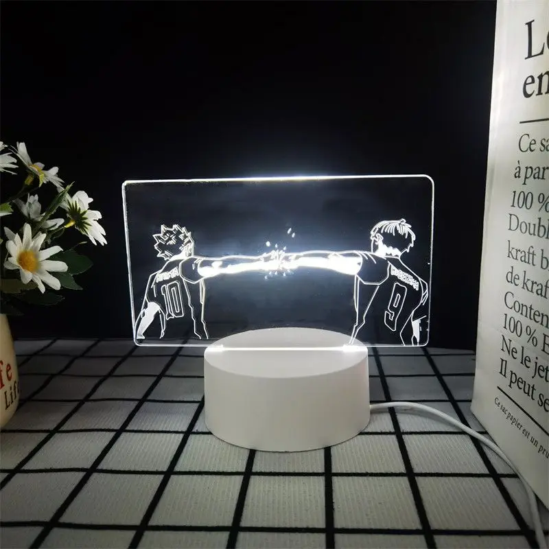 Haikyuu!! Figurka z kreskówki Shadow Mountain Feixiong Hinata Shoyang, animacja, gadżet, ozdoba na biurko, lampka nocna LED do akademika