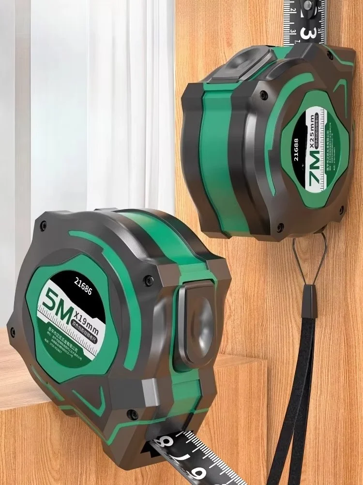 Cinta métrica autoblocante recubierta de goma,regla métrica acero para el hogar,cinta métrica gruesa 3m/5m/7,5m/10m