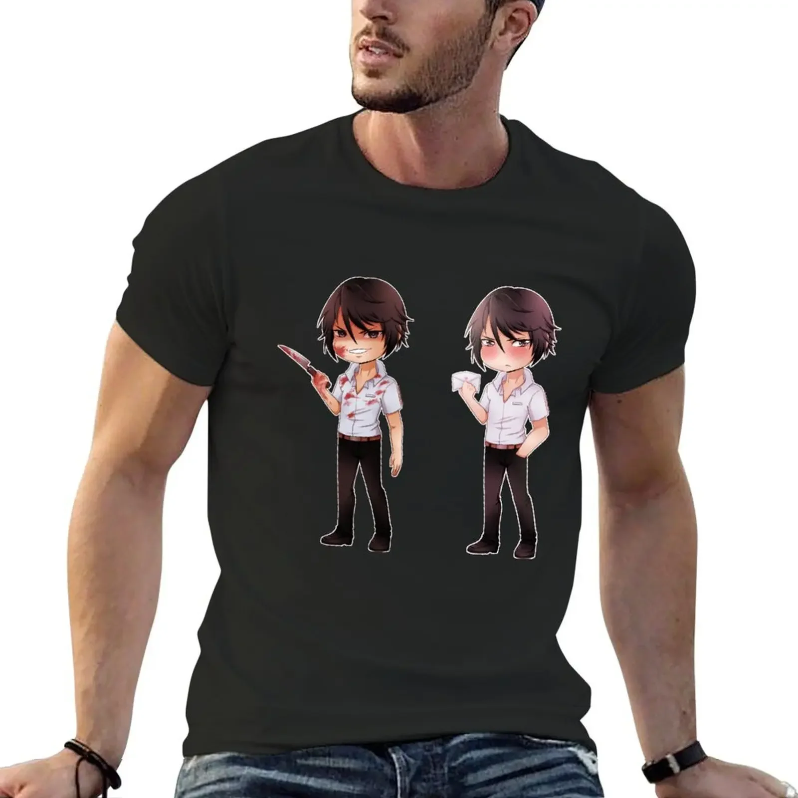 Yandere Kun - BOTH T-Shirt anime figures tees men clothings