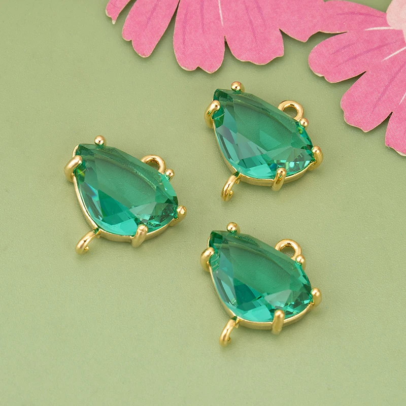 assoonas,ME92,Schmuckzubehör,18k Gold rhodiniert,Kupfer,Glas,handgefertigt,Charms,DIY-Anhänger,Schmuckherstellung,6 Stück/Lot – Detail 7