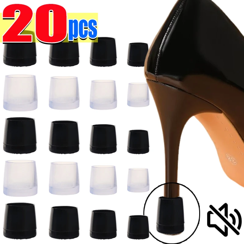 

4-20Pcs Anti Slip Heel Protectors Stoppers Stiletto Dancing Covers Antislip High Heeler Bridal Wedding Black Shoes Accessories