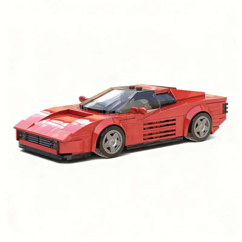 263pcs MOC City Champions Ferrarl Testarossa Model Building Blocks Construction Brick Assemble Collection Education Idea Display