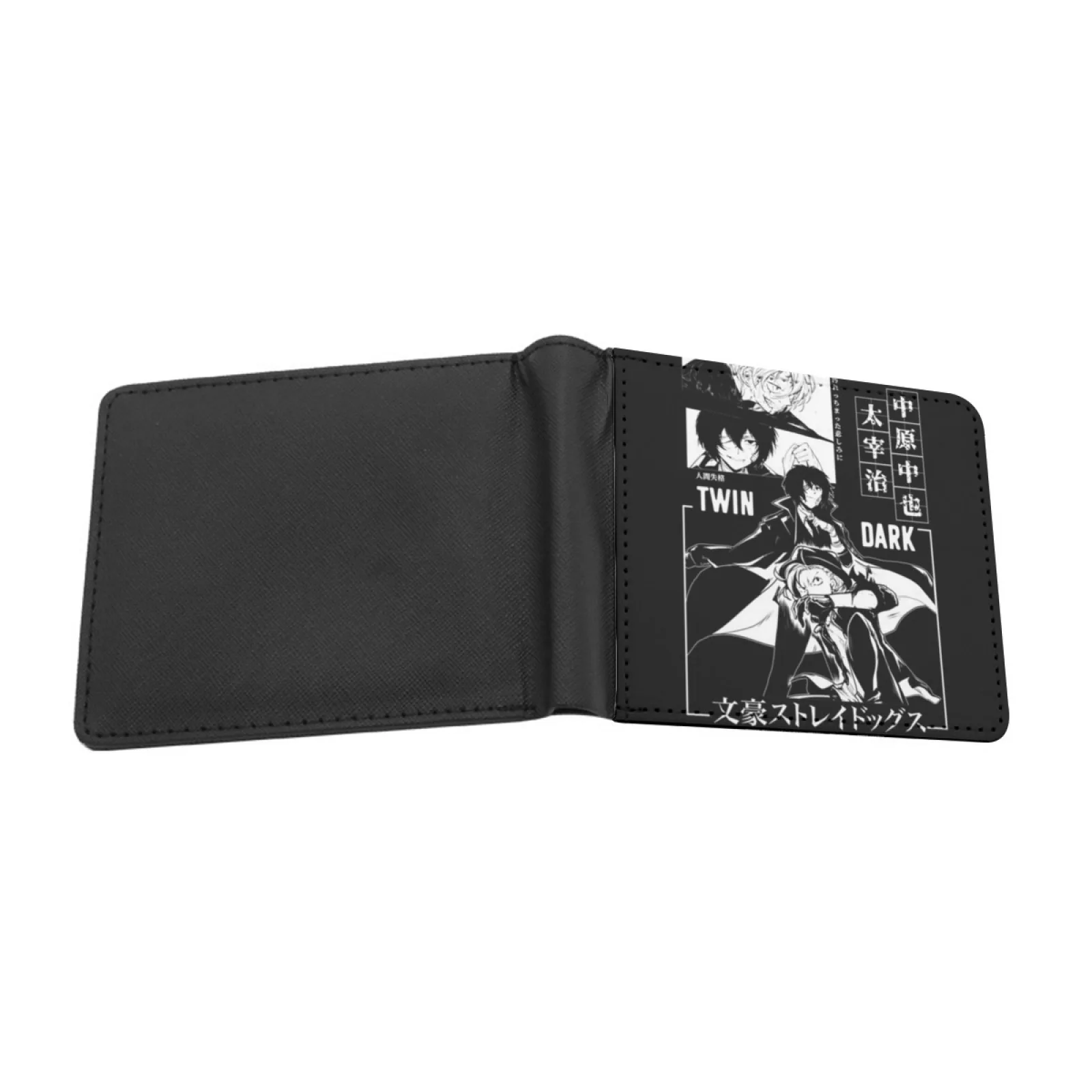 Soukoku Bungou Stray Dogs Chuyaa And Dazai Men Women Pu Leather Wallet Credit Card Holder Wallet Short Purse Bungoustraydogs