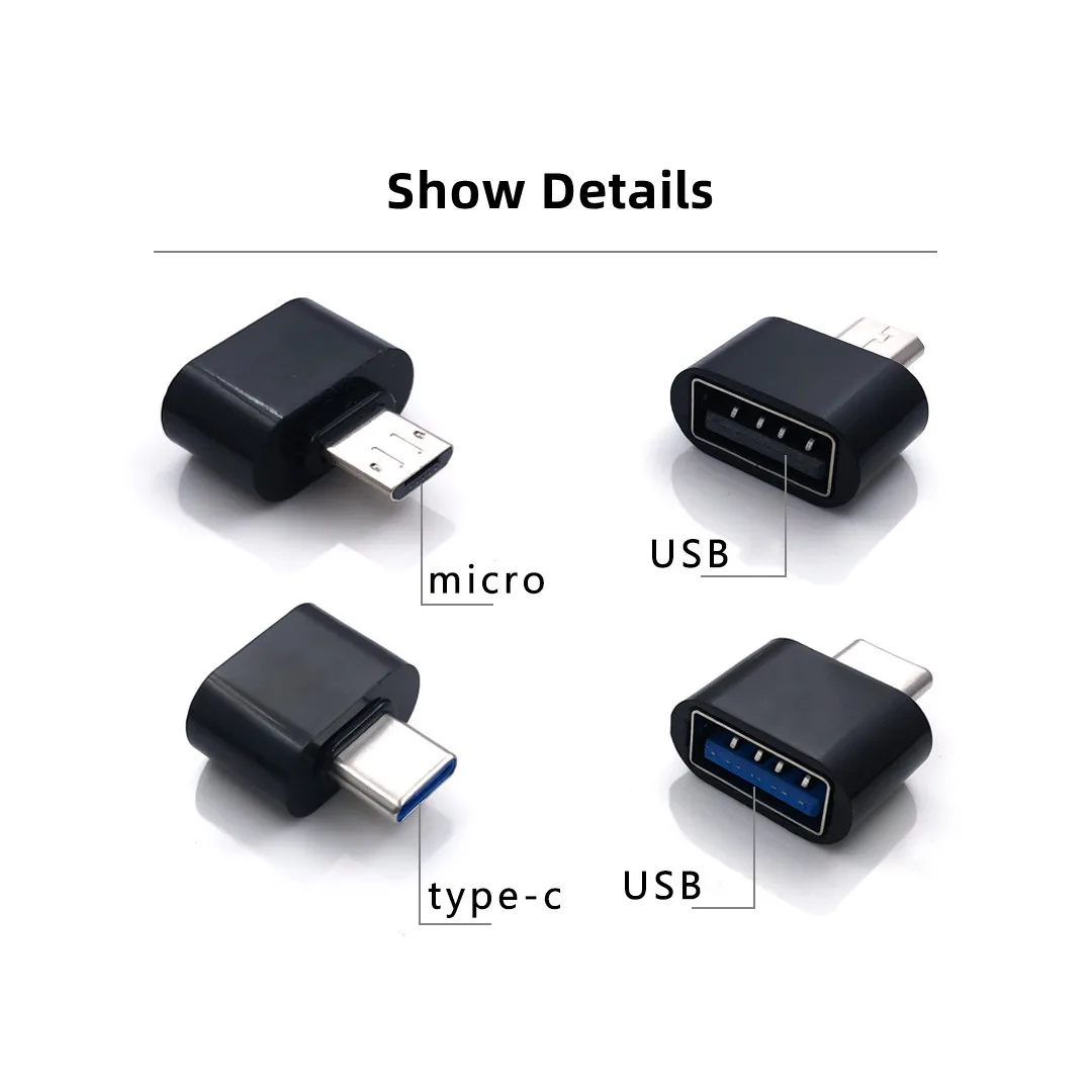 1/2/5 PCS Universal Micro USB/Type-C to USB 2.0 OTG Adapter Connector for Phone Tablet PC USB C OTG Converter Adapter