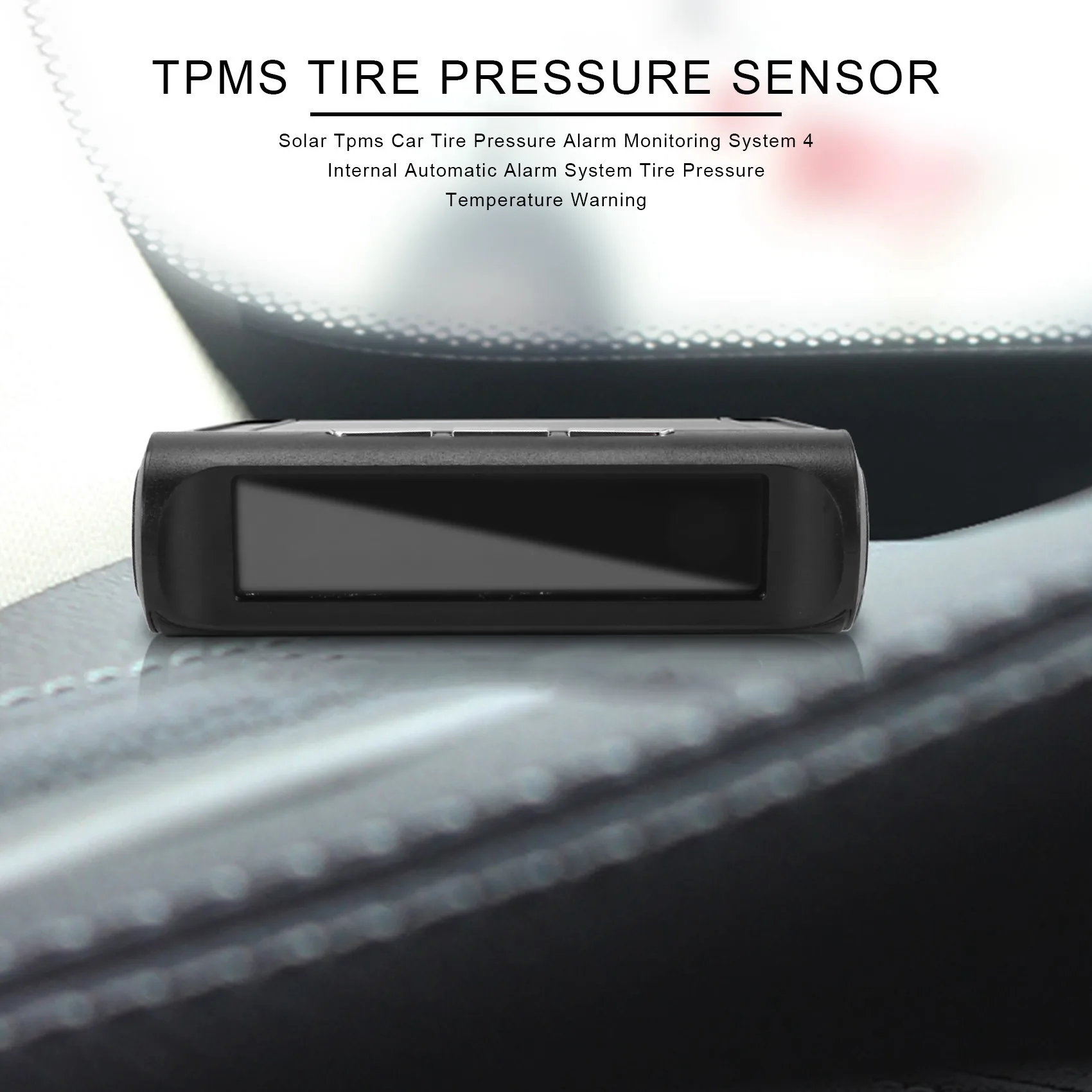 Solar Tpms Car Tire Pressure Alarm Monitoring System 4 Internal Automatic Alarm System Tire Pressure Temperature Warning