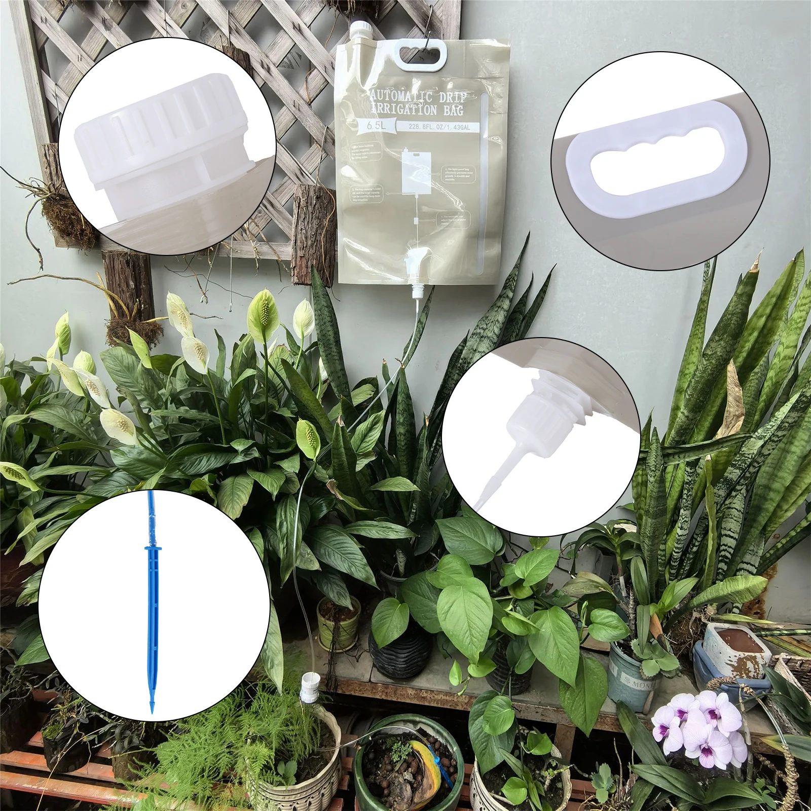 6.5l Plant Drip Irrigation Bag Automatic Watering Dripper Plant Watering Kit For Potted Plant Watering Adjustable Control Valve