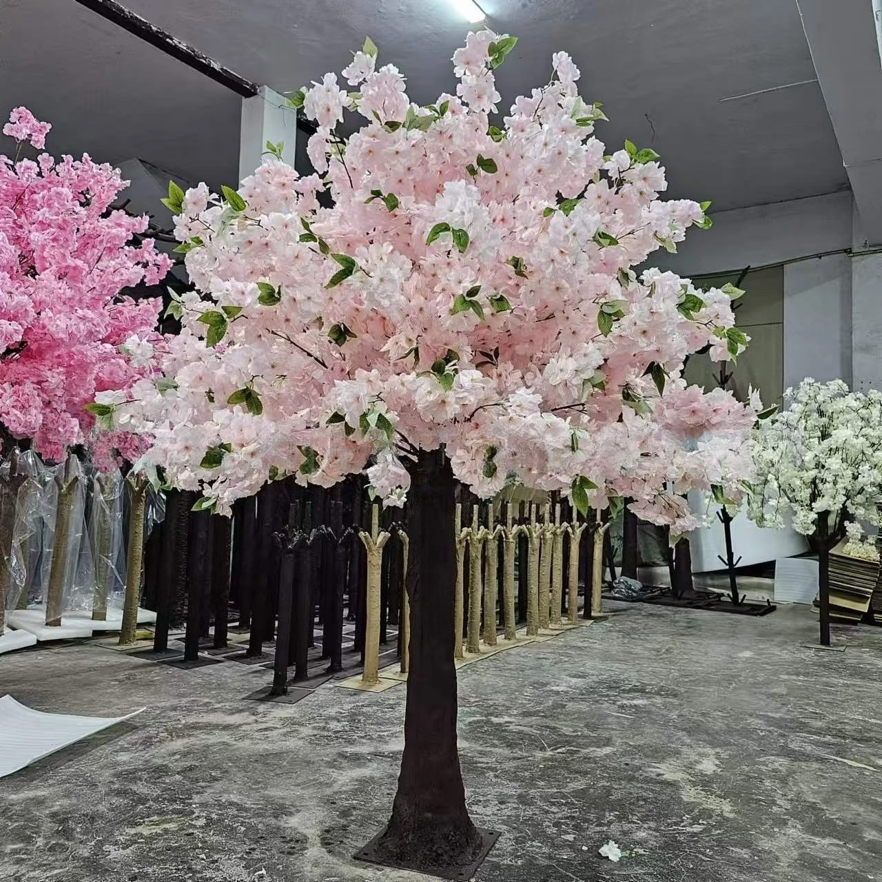 شجرة زهر الكرز الاصطناعية بطول 1.8 متر، شجرة مزيفة، فندق زفاف كبير، ديكور منزلي، أزهار الكرز الوردي والأبيض