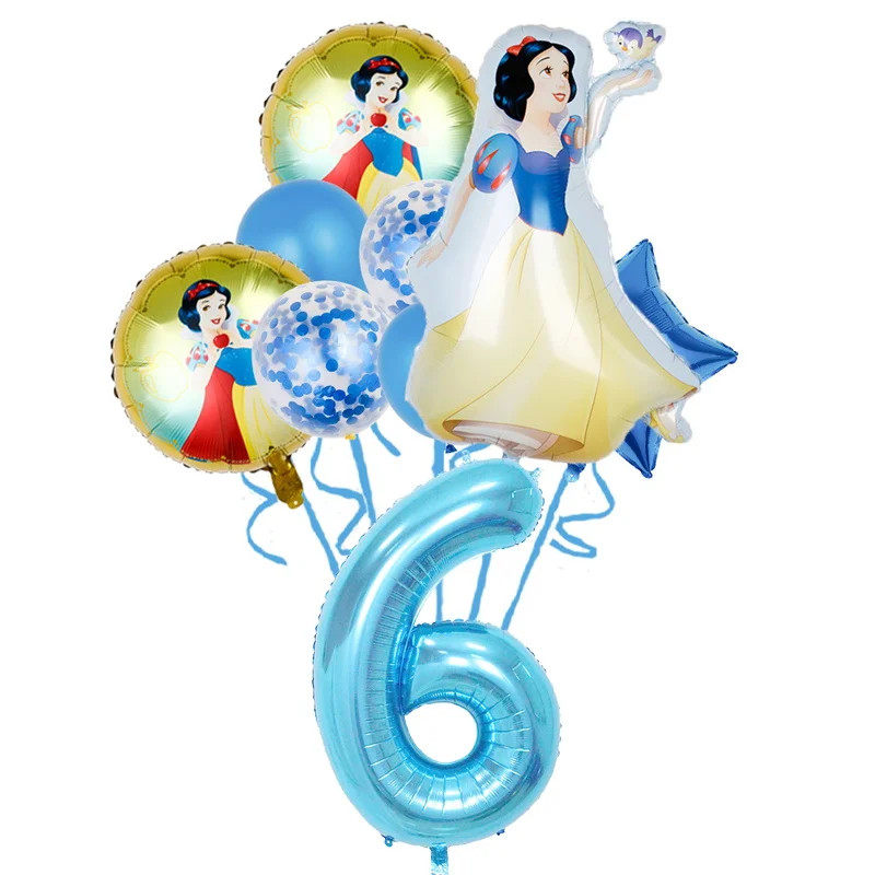 Geburtstag Schneewittchen Dekoration Partyzubehör Set Ballon Teller Tasse Serviette Banner Kuchen Topper Schneewittchen Geburtstag Baby Dekoration
