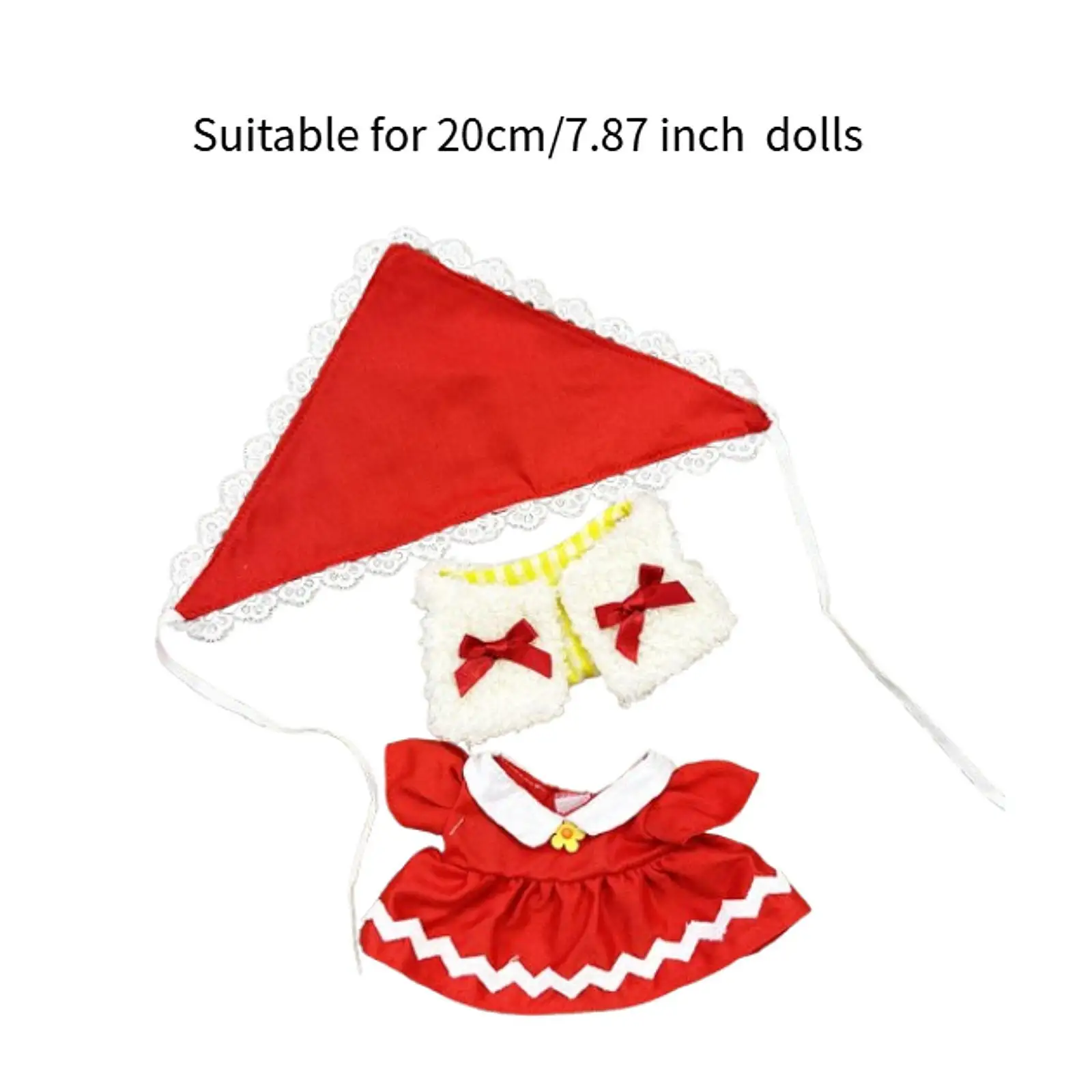 20cm roupas de boneca de pelúcia diy confortável elegante roupas de boneca dos desenhos animados acessórios de boneca de pelúcia animais de pelúcia roupas foto adereços