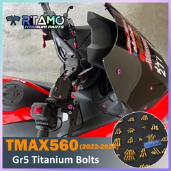 RTAMO Gr5 Titanium Bolts Front Cover Windshield Mirror Bolts Brake Fluid Brake Lever Handle Bar for Yamaha Tmax 560 (2022-2024)