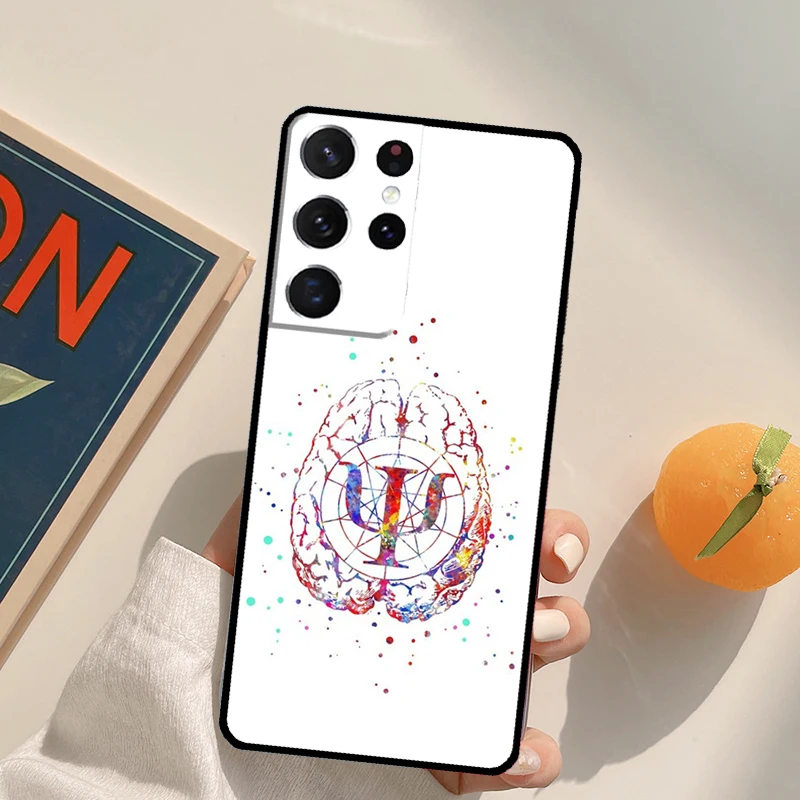Psicólogo profissão psicologia caso de telefone para samsung galaxy s25 s20 s21 s22 s23 s24 ultra s9 s10 plus s23 fe capa traseira