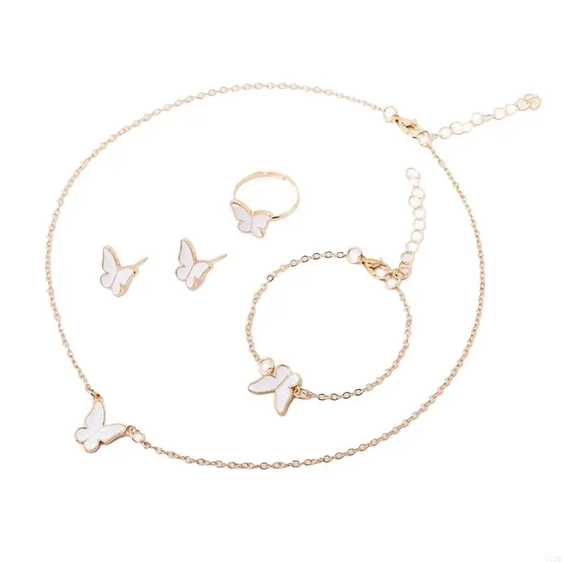 4pcs Butterfly Pendate Collece с браслетными для серьс