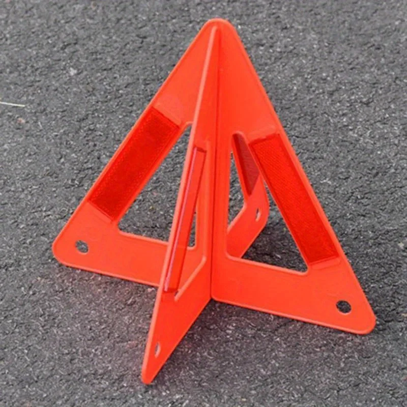 Portable Car Auto Reflective Traffic Warning Sign Triangle Foldable Solid Standing Tripod Road Emergency Standby Car Accessories