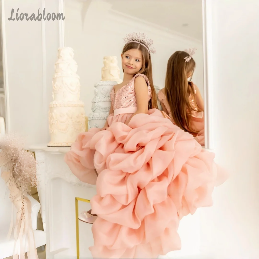 

Customized Flower Girl Dress Multicolors Gown With Full Skirt Tulle Princess Dress Wedding Party Attire свадебное платье