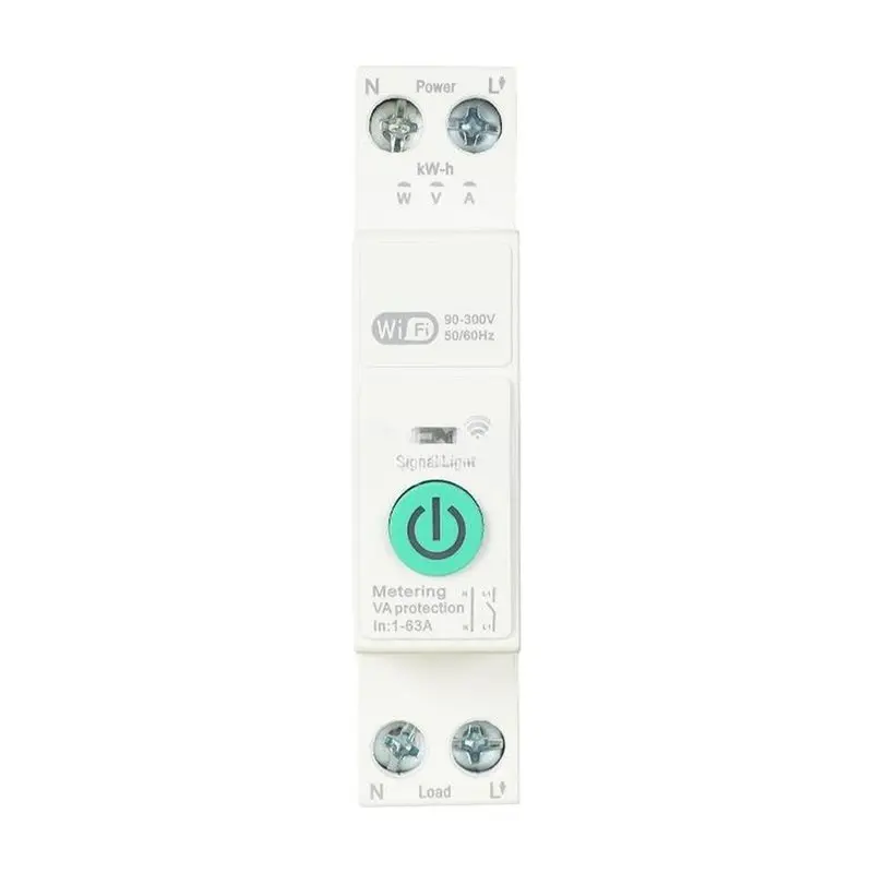 SYW-Tuya Wifi Smart 63A Circuit Breaker With Metering Power Kwh Voltage Current Protection Power Statistics Timer