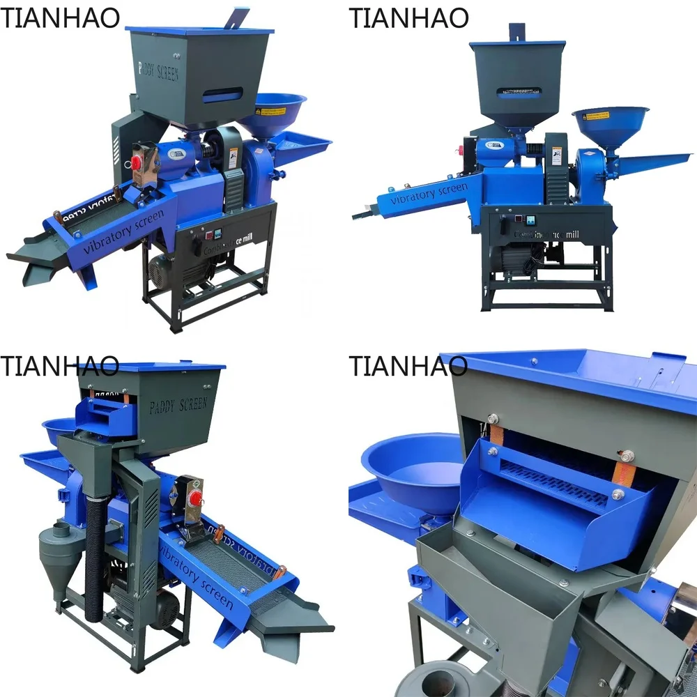 Rice Milling Machine Household Multi Function Grain Husker and Crusher Commercial Precision Rice Polisher with Stone Removal